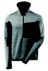 Bluza polarowa, krótkim zamkiem blyskawi, kolor: szary nakrapiany/czerń, rozmiar: 2XL