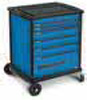 Wózek narzędziowy VARIO z 6 szufladami, kolor: niebieski RAL 5015