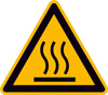 Znak ostrzeg., folia 44szt., „Ostrzeżenie przed gorącą powierzchnią”, dł. boku 25mm