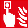 Znak ochrony przeciwpoż.,folia, „Centr. sygnaliz. pożar.”, 150x150mm