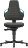 Krzesło Nexxit 2, na kółkach, imit.skóry, uchwyty niebiesk.