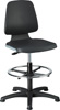 Krzesło obrotowe robocze (laboratoryjne) Labsit 3, ze ślizgaczami i podparciem dla nóg z regulacją wysokości, pianka poliuretanowa, kolor antracytowy