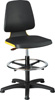 Krzesło obrotowe robocze (laboratoryjne) Labsit 3, ze ślizgaczami i podparciem dla nóg z regulacją wysokości, pianka poliuretanowa, kolor pomarańczowy