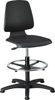 Krzesło obrotowe robocze (laboratoryjne) Labsit 3, ze ślizgaczami i podparciem dla nóg z regulacją wysokości, skóra ekologiczna, kolor biały