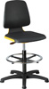 Krzesło obrotowe robocze (laboratoryjne) Labsit 3, ze ślizgaczami i podparciem dla nóg z regulacją wysokości, skóra ekologiczna, kolor pomarańczowy