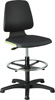 Krzesło obrotowe robocze (laboratoryjne) Labsit 3, ze ślizgaczami i podparciem dla nóg z regulacją wysokości, skóra ekologiczna, kolor zielony