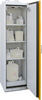 Szafa na materiały niebezpieczne, model 90, 595 x 598 x 1935 mm, drzwi w kolorze żółtym RAL 1007