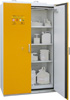 Szafa na materiały niebezpieczne, model 90, 1190 x 598 x 1935 mm, drzwi w kolorze żółtym RAL 1007