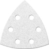 Papier ścierny korundowy mocowany na rzep, biały, trójkątny, 94 x 94 mm, K120